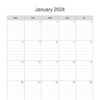 5-Day Monthly Calendar Maker
