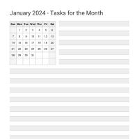 Tasks for the Month Template Generator