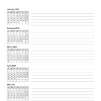 Six Months on a Page Calendar Maker