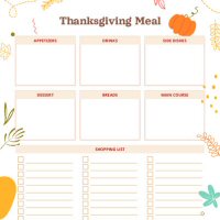 Thanksgiving Meal Planner Template Maker