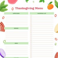 Thanksgiving Menu Planner Template Maker