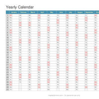 Yearly Calendar Maker with Writing Space