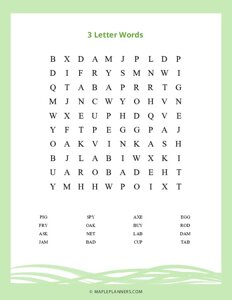 3 Letter Word Search