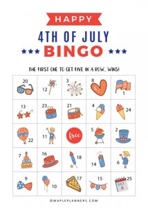 4th of July Bingo Cards