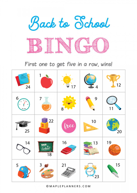 Free Printable Back to School Games