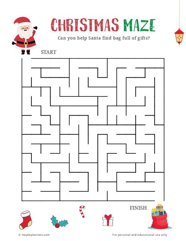 Christmas Maze Puzzles