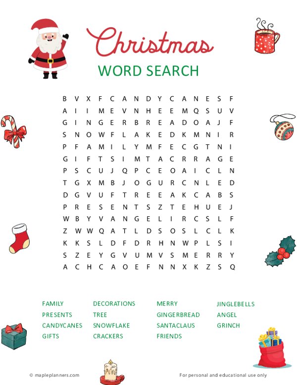 Christmas Word Search