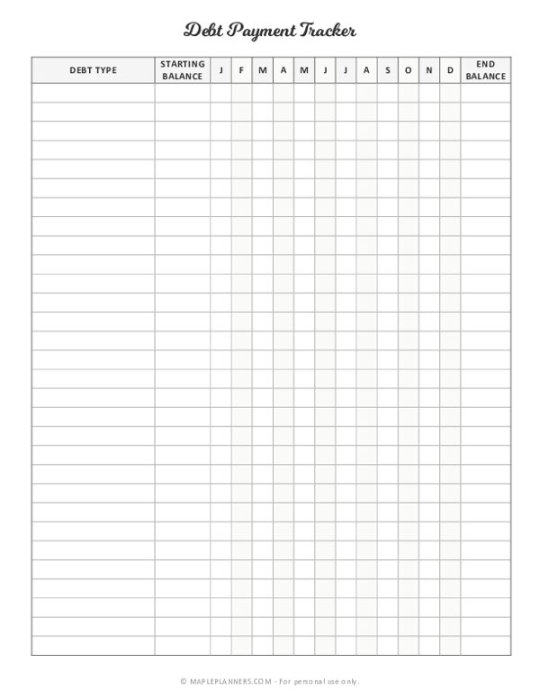 Debt Payment Tracker