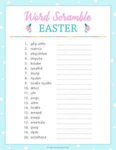 Easter Word Scramble