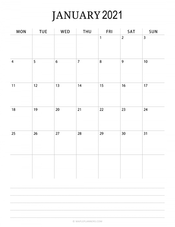 Printable 2021 outlet monthly calendar