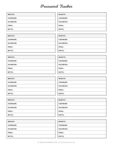 Password Log Template