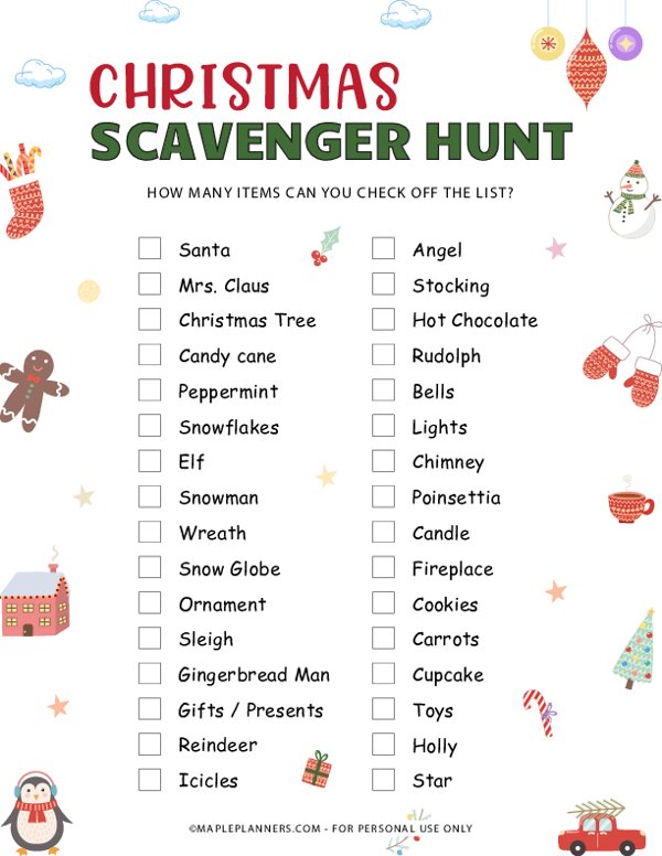 Santa's Scavenger Hunt: A Christmas Game | Bugbee Games