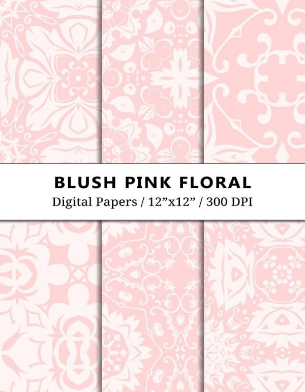 Blush Pink Floral Digital Papers