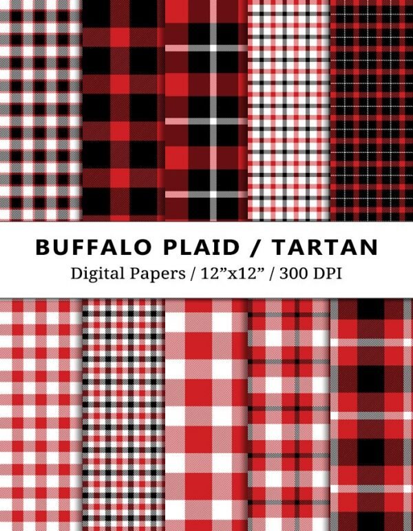 Christmas Buffalo Plaid Digital Papers