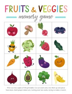 Fruits and Veggies Memory Games