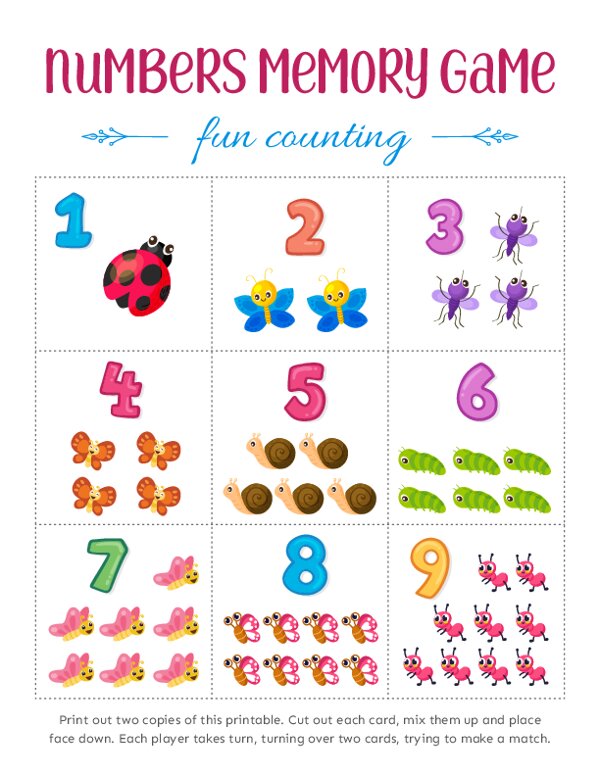 Free Printable Match the Shapes Memory Games for Kids