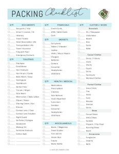 Travel Packing Checklist