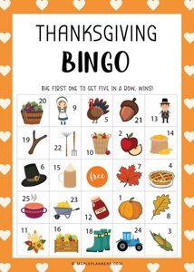 Thanksgiving Bingo