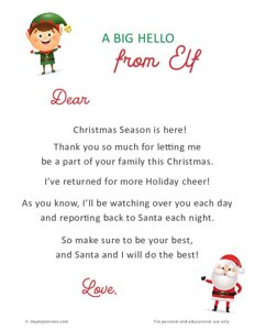 Elf on the Shelf Letter