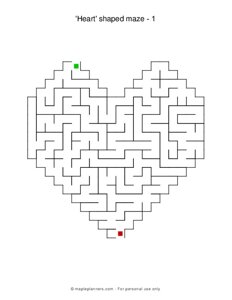 Heart Shaped Valentine Mazes
