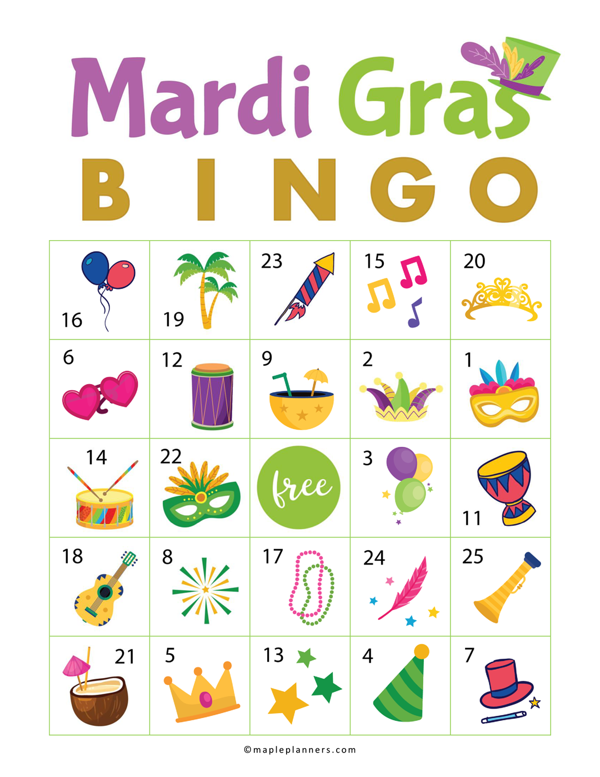 Mardi Gras Bingo