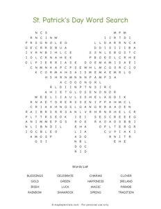 St. Patricks Day Word Search