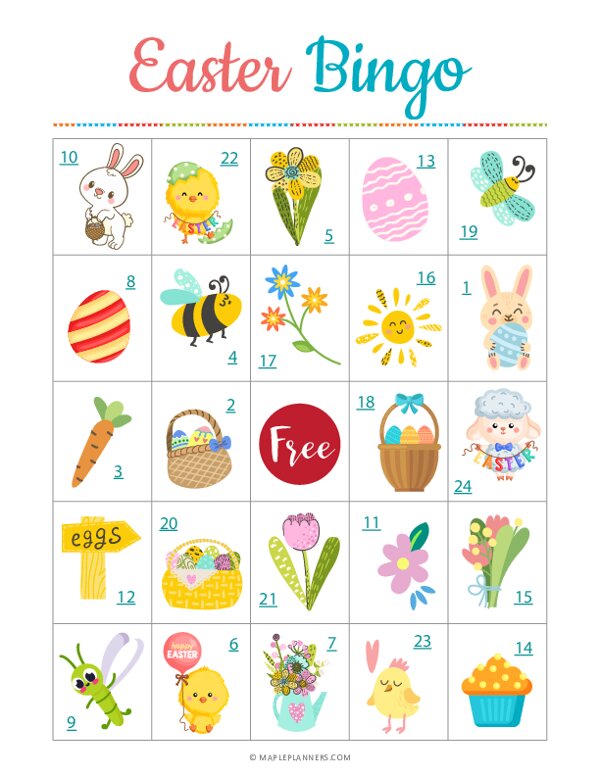 Printable Easter Bingo