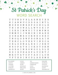 St. Patrick’s Day Word Search Puzzles