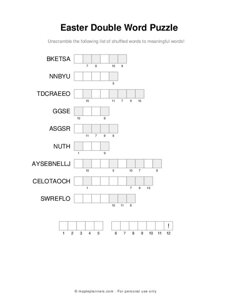 Easter Double Word Scramble Puzzle