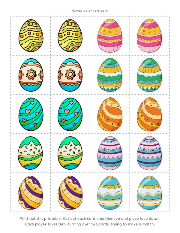 Easter Egg Memory Games