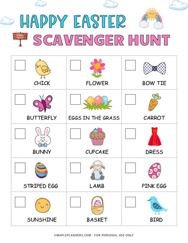 Easter Scavenger Hunt