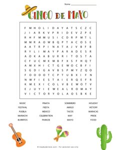 Cinco de Mayo Word Search