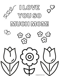 I Love you so Much Mom Coloring Page