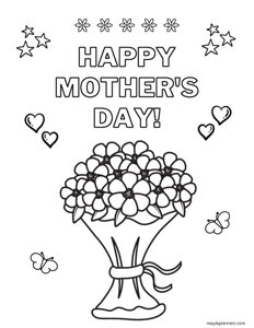 Happy Mothers Day Coloring Pages