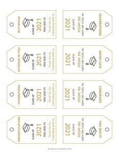 Printable Graduation Gift Tags