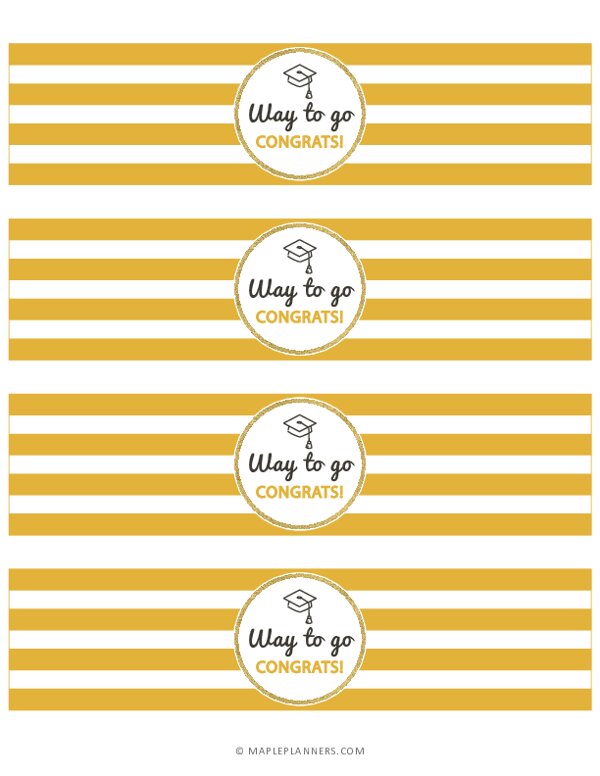 Graduation Party Water Bottle Labels - Way to Go