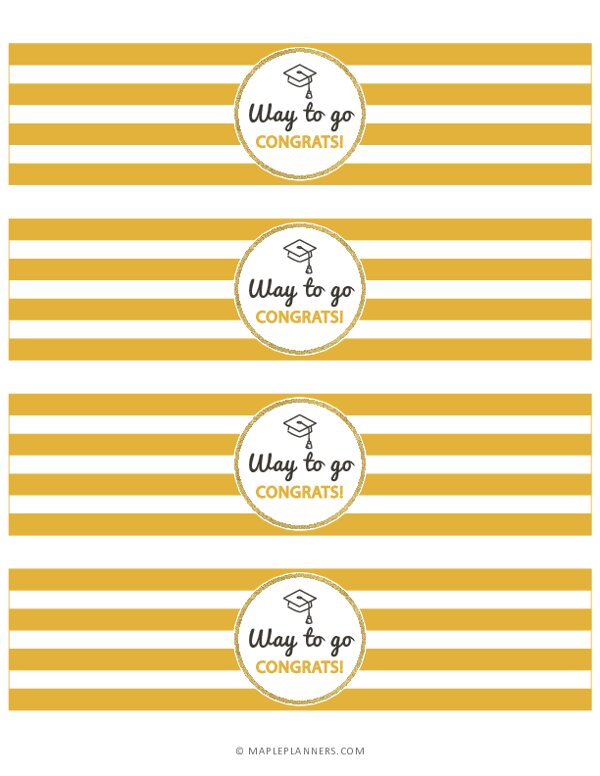 Graduation Party Water Bottle Labels - Way to Go