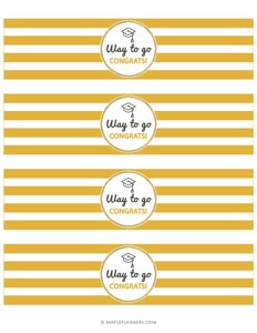 Graduation Party Water Bottle Labels - Way to Go
