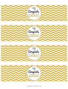 Graduation Party Water Bottle Labels - Congrats Grad