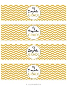 Graduation Party Water Bottle Labels - Congrats Grad