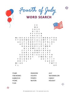 Fourth of July Word Search