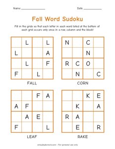 Printable Sudoku for Kids - 4x4 Grid - Easy