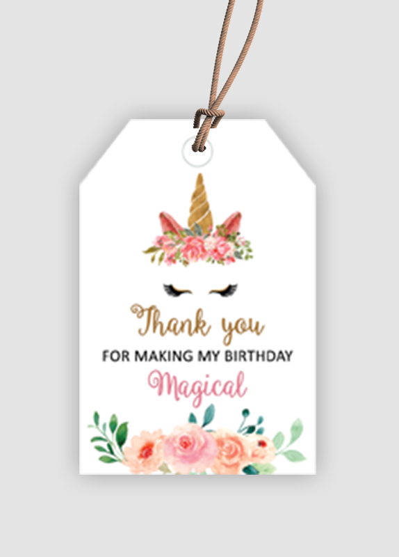 Printable Unicorn Thank You Tags