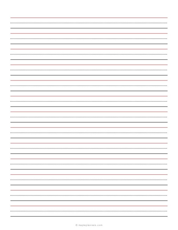 1/2 Inch Ruled Penmanship Paper