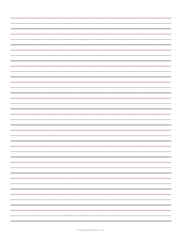 1/2 Inch Ruled Penmanship Paper