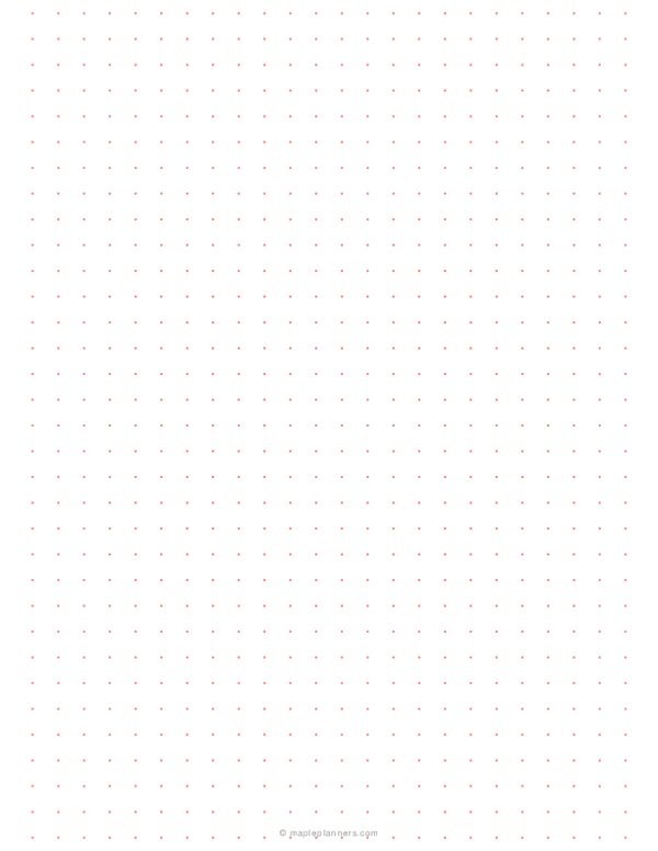 1/3 inch Red Dot Grid Paper