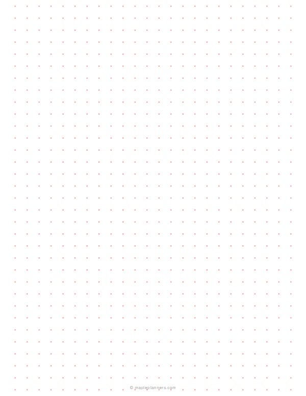 1/3 inch Red Dot Grid Paper