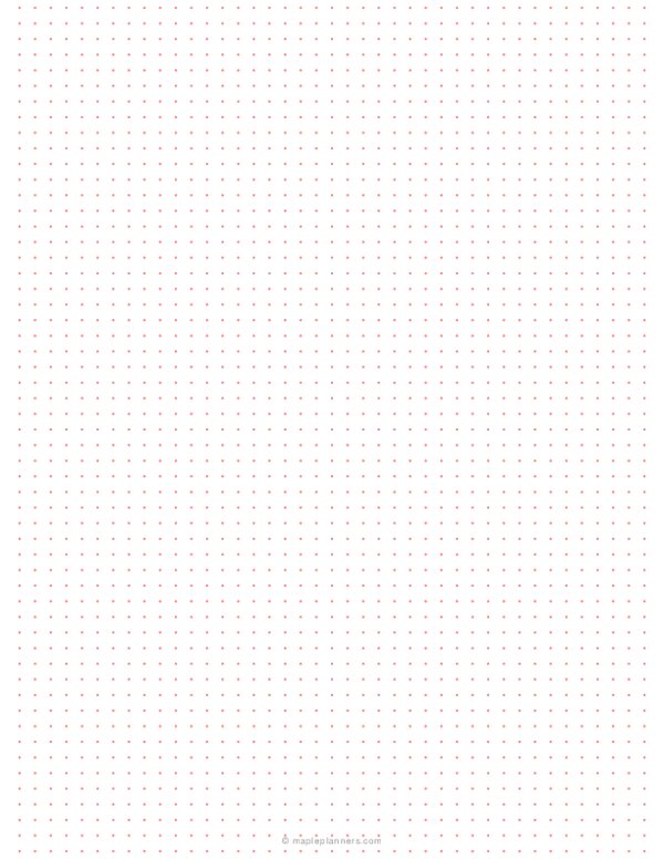 1/5 inch Red Dot Grid Paper