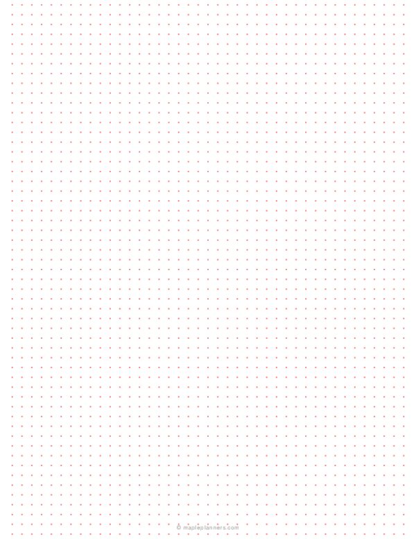 1/5 inch Red Dot Grid Paper