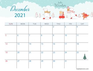 December 2021 Christmas Calendar (Horizontal)